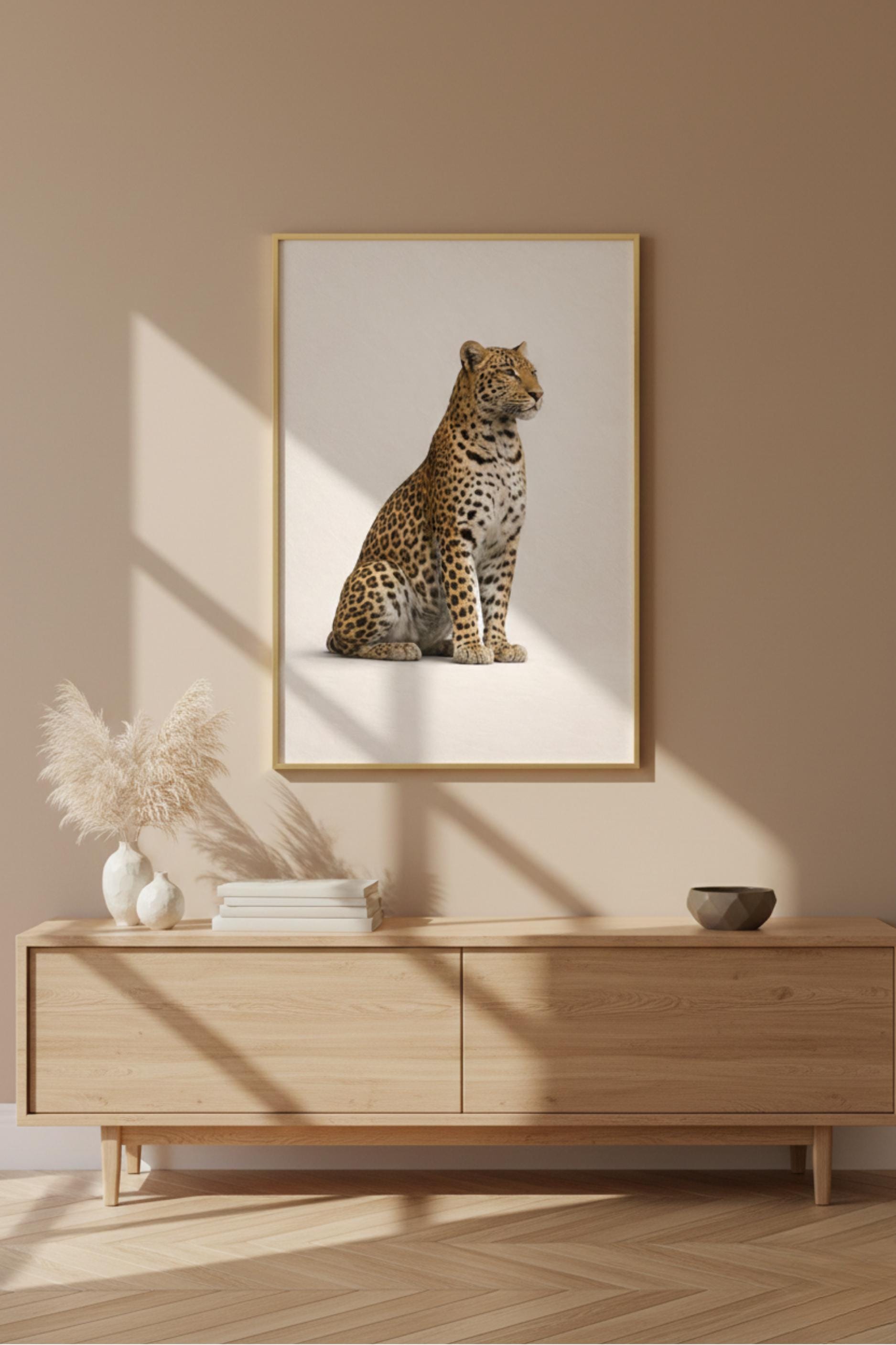 Leopard Wall Art Print Cheetah Poster, Elegant Animal Art, Minimalistic ...