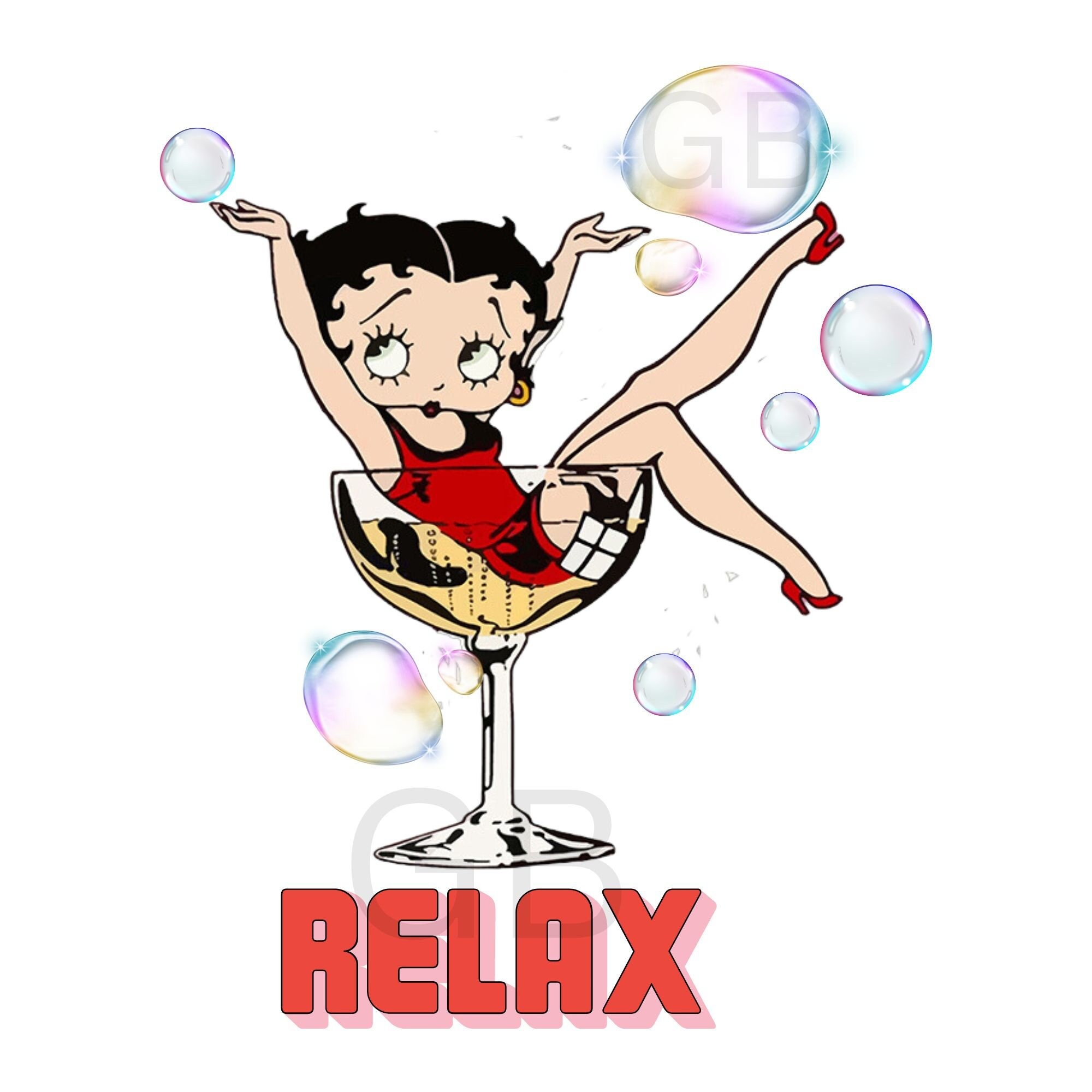 Verre à Vin Flûte Betty Boop - Design Assis Sur Nom, Idéal Pour Vin Blanc, Cadeau Fan