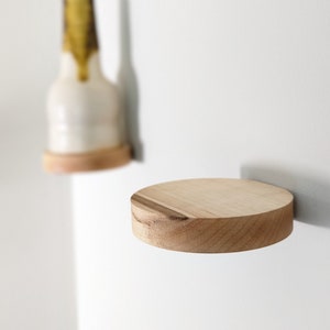 Handcrafted Walnut/Maple Floating Shelf - Minimalist Round Small Shelves- Easy Mounting: Elegant Wall Decor for Plants, Ornaments and Books