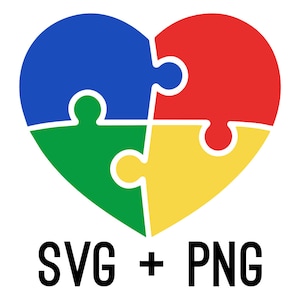 Autism Heart SVG + PNG