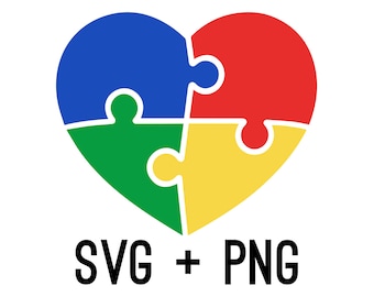 Autism Heart SVG + PNG