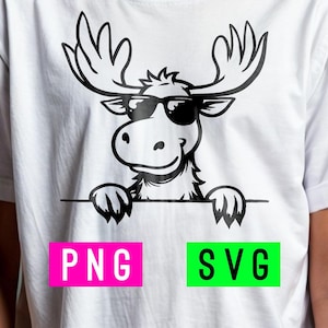 Peeking Moose with Shades PNG + SVG | ArtPush