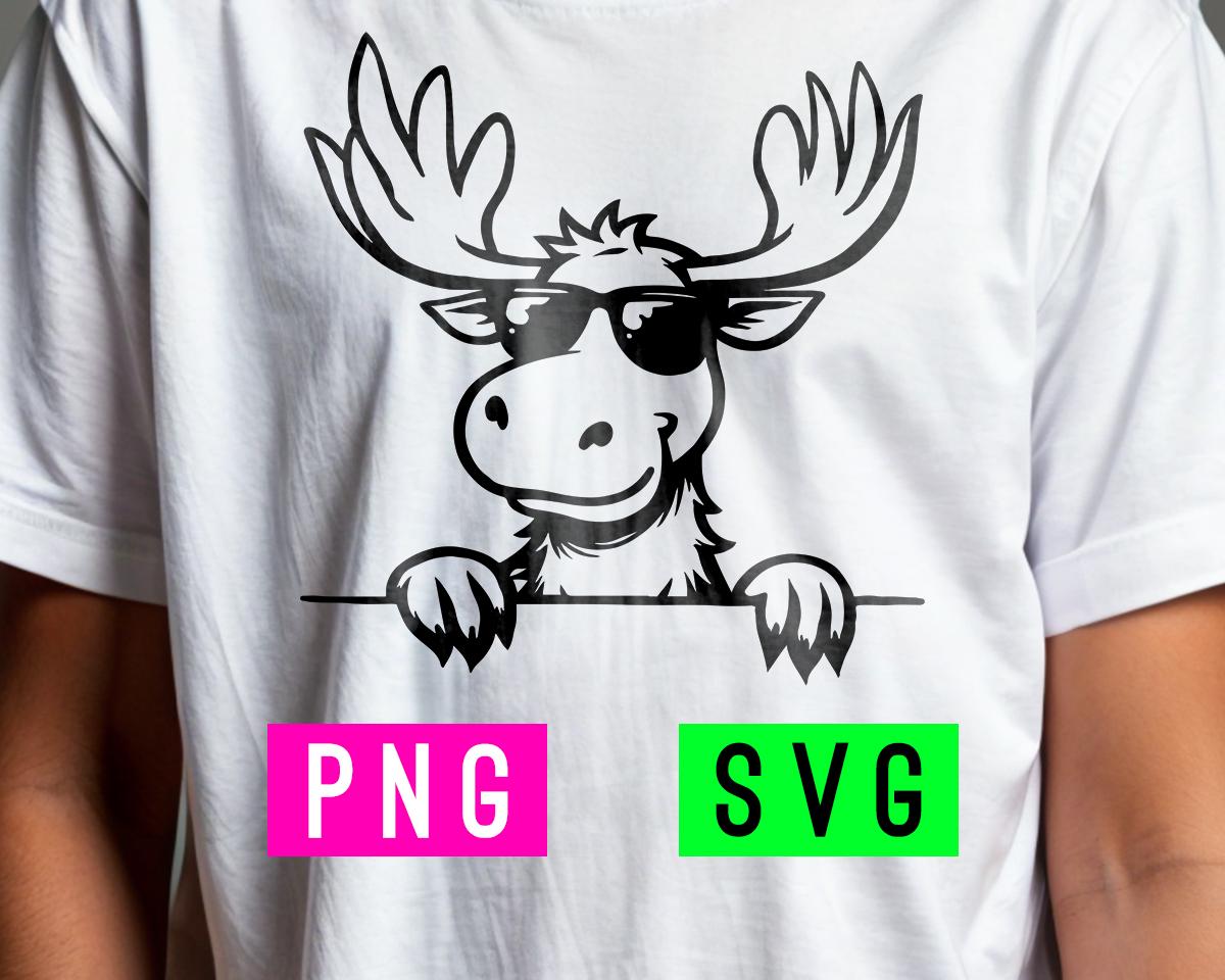 Peeking Moose with Shades PNG + SVG | ArtPush