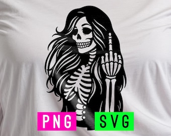 Skeleton Woman  Middle Finger SVG + PNG | ArtPush
