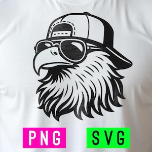 Pygargue à tête blanche cool avec des lunettes de soleil et un chapeau PNG + SVG | ArtPush