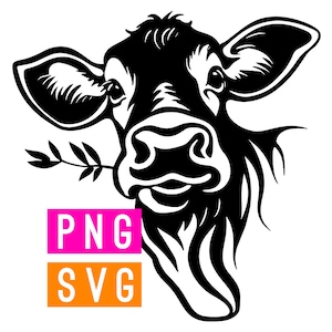 Vaca comiendo hierba SVG + PNG / ArtPush