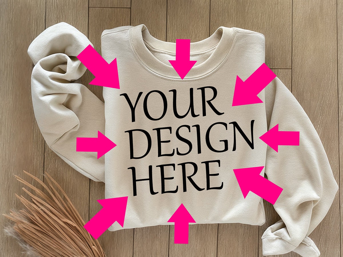 Beige Sweatshirt Mockup | ArtPush