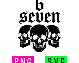 Gothic 6 Seven Skulls Blackletter Graphic (black/white) PNG + SVG | ArtPush