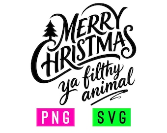 Feliz Navidad, animal sucio (blanco y negro) PNG + SVG / ArtPush