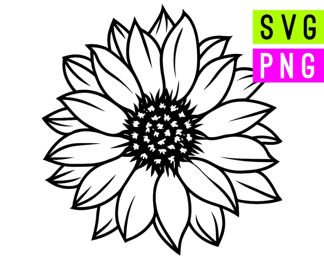 Sunflower PNG + SVG Artpush - Etsy