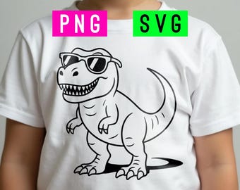 Cool Trex Dinosaur with Sunglasses SVG + PNG | ArtPush