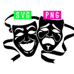 Máscara facial de teatro llorando riendo SVG + PNG / ArtPush