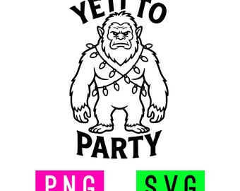 Yeti To Party (blanco y negro) PNG + SVG / ArtPush