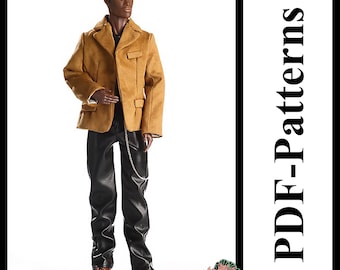 PDF Pattern Suede jacket for Homme Fashion Royalty doll (no instructions)