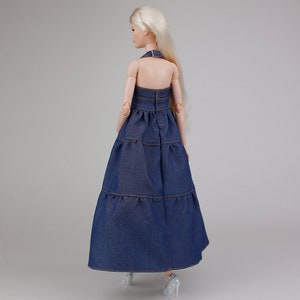 PDF Pattern Beautiful Denim sundress for 11 1/2 Pivotal, Repro, Curvy, MTM, Silkstone Barbie doll no instructions image 10