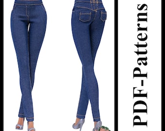 PDF Pattern Denim pants for 11 1/2″ Poppy Parker, Pivotal, Repro, Made-to-Move, Silkstone Barbie doll (no instructions) by Elenpriv