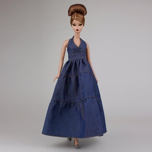 PDF Pattern Beautiful Denim sundress for 11 1/2 Pivotal, Repro, Curvy, MTM, Silkstone Barbie doll no instructions image 6