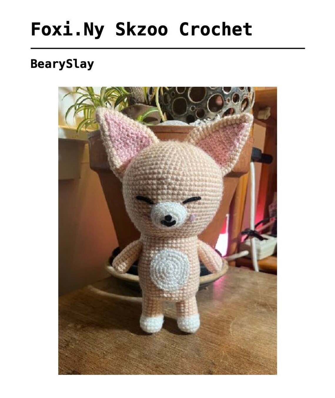 Foxi.ny Skzoo Crochet Plush Pattern - Etsy