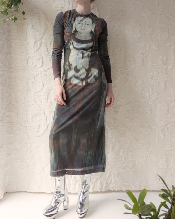 Vintage Vivienne Tam SS 1997 Kuan Yin Printed Mesh Dress / S - Etsy UK