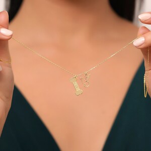 Bone Necklace with Angel Charm, Custom Dog Name Necklace, Pet Dog Loss Memorial Necklace, Pet Lover Gift, Dog Necklace for Dog Mother