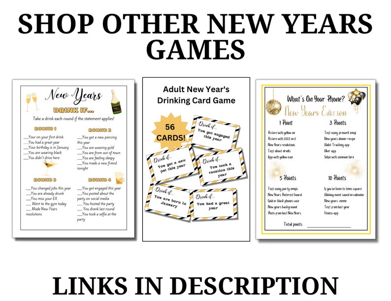 New Year's Find the Guest Game, Printable New Years Eve Game, New Year