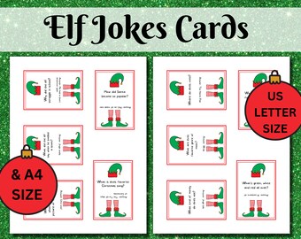 Printable Christmas Elf Jokes, Elf Notes, Elf Props, Elf Accessories