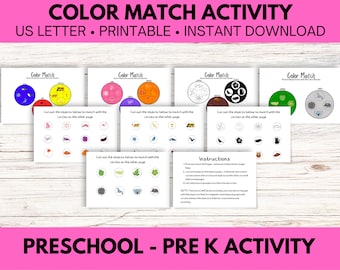 Druckbare Farbsortierung Aktivität, Kleinkind Aktivität, Kleinkind beschäftigt Binder, Vorschulspiele, Pre K Aktivität, Farbabstimmung, Montessori Lernen
