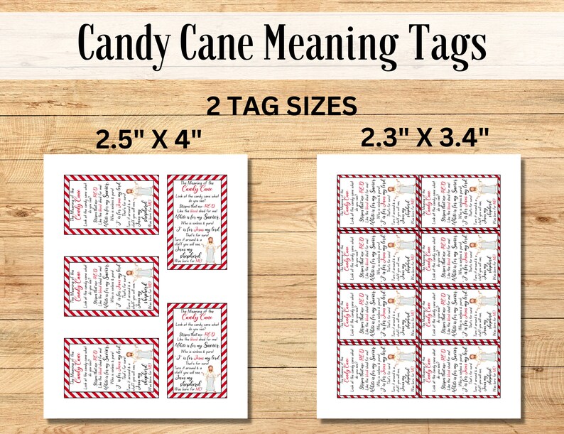 Legend of the Candy Cane Tag, Story of the Candy Cane, Christian Christmas, Meaning of Christmas 