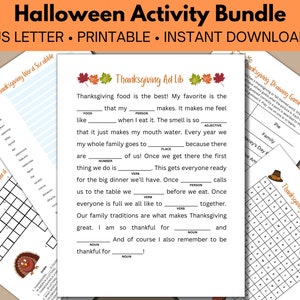 Paquete de actividades de Halloween, Paquete de juegos de Halloween, Hoja de trabajo de Halloween, Imprimible de Halloween para niños, Juegos de fiesta de Halloween, Imprimible de Halloween