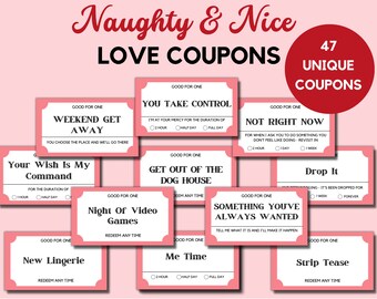 Love Coupon Book, Naughty Coupon Book, Gift For Him, Gift For Her, Anniversary Gift, Gift For Wife, Gift For Husband, Gift For Boyfriend
