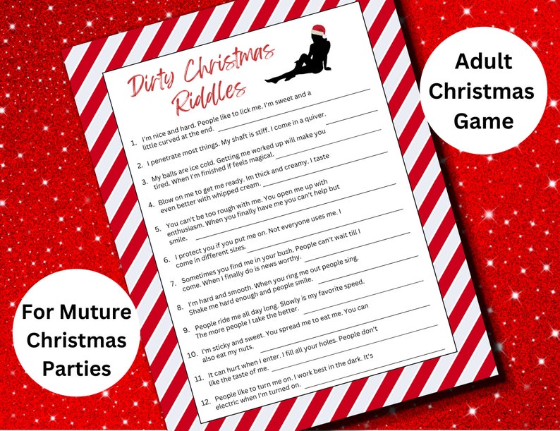 Adult Christmas Party Game, Christmas Riddles, Adult Holiday Game, Xmas ...