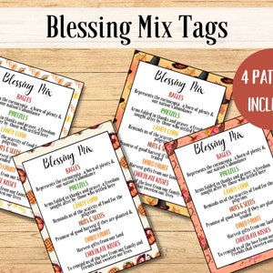 Thanksgiving Blessing Mix Tags, Printable Thanksgiving Tags, Trail Mix, Thanksgiving Favors, Thanksgiving Party, Thanksgiving Snack Tags