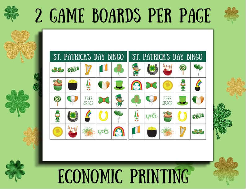 St Patricks Day Bingo Cards, Printable Bingo Cards, St Patricks Day ...