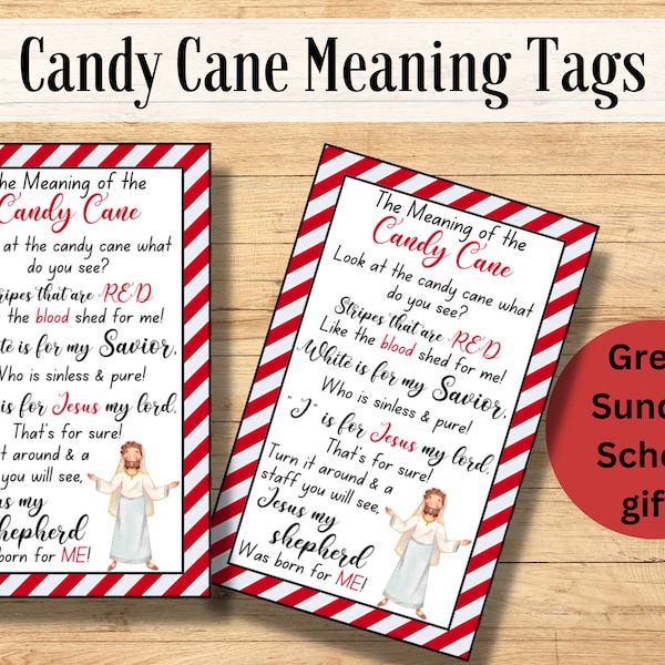 Legend of the Candy Cane Tag, Story of the Candy Cane, Christian Christmas, Meaning of Christmas, Candy Cane Tags, Church Gift Tag