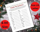 Adult Christmas Phrase Game, Finish The Christmas Phrase, Christmas Family Game, Adult Christmas Game, Holiday Party Printable, Office Party