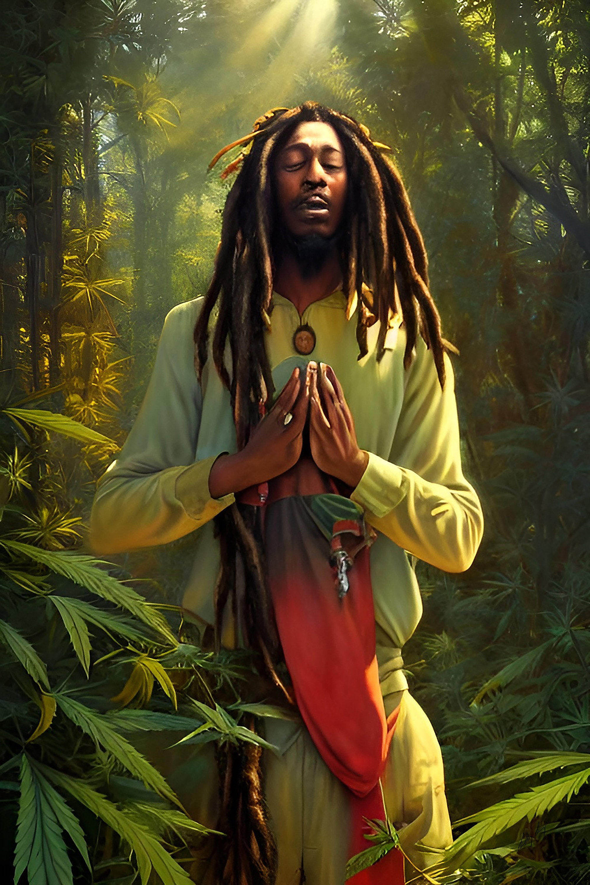 Rastafarian Praying Printable Wall Art, Two of Three, Rastafarian Wall ...