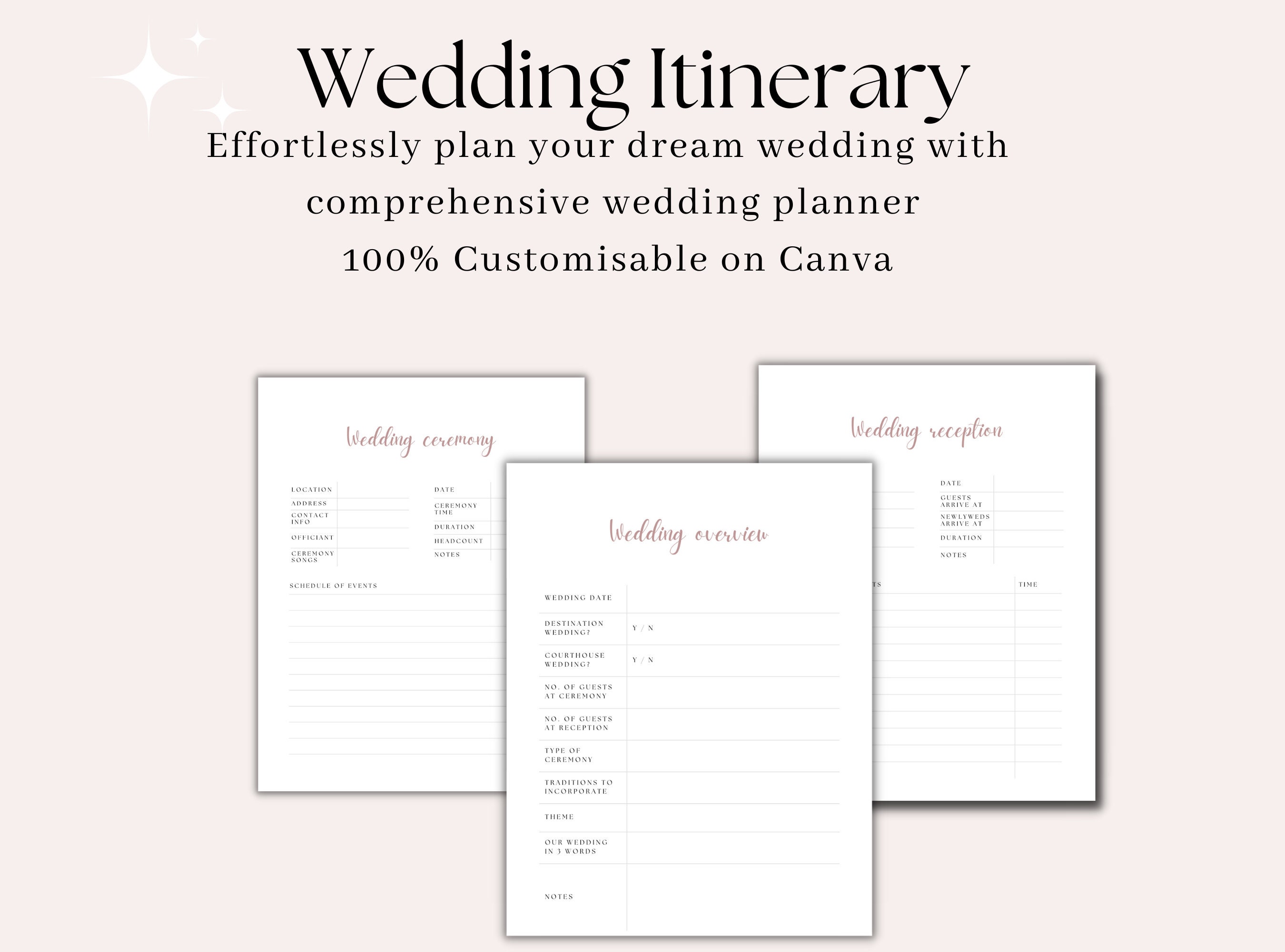 Wedding Planner Printable, Printable Wedding Planner Kit, Wedding Binder Template, Wedding ...