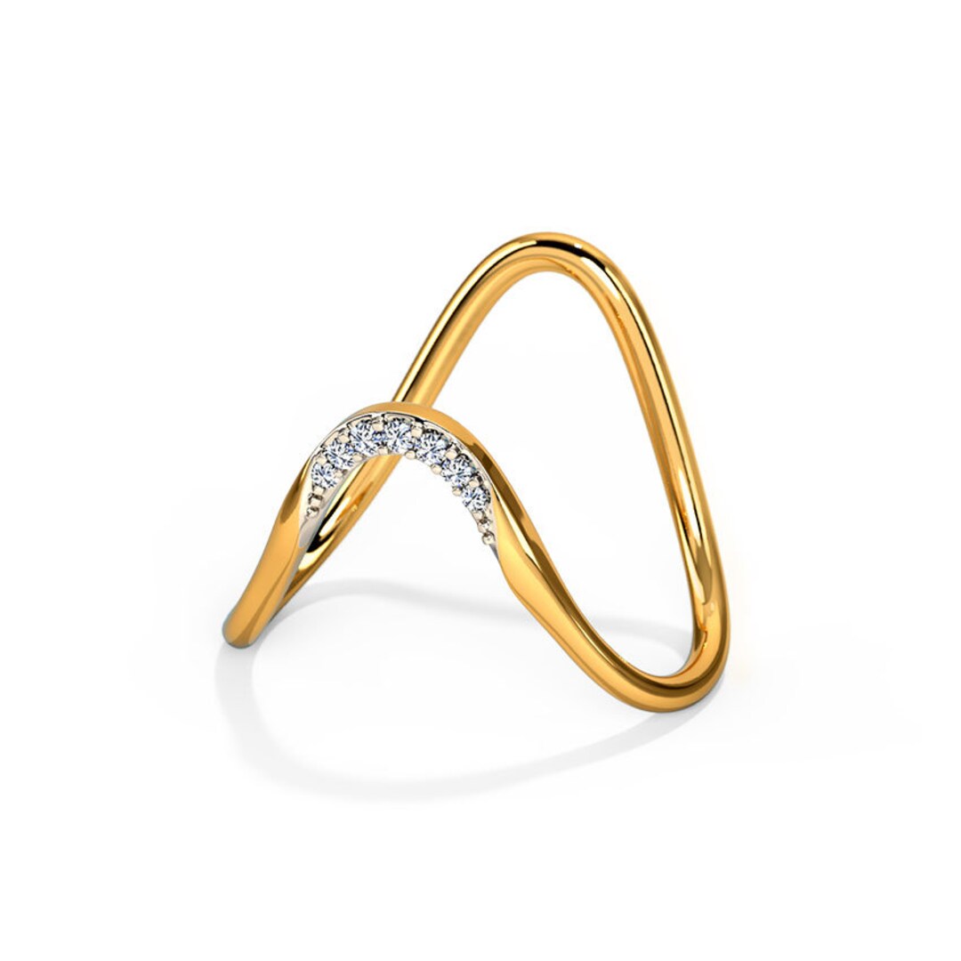Customizable 14K Yellow Gold Concave Arch Ring with Diamonds For Sale at  1stDibs | vanki ring tanishq, tanishq vanki ring
