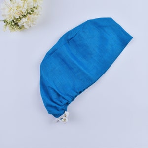 Linen Euro Scrub Cap for Women: Satin Lined Surgical Cap