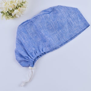Linen Euro Scrub Cap for Women: Satin Lined Surgical Cap