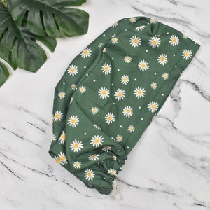 Flower Euro Scrub Cap for Floral Euro Scrub Cap., Surgical cap Satin Lined Option. Satin lined scrub cap.