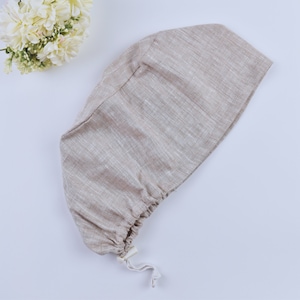 Linen Euro Scrub Cap: Adjustable Toggle, Satin Lined Option