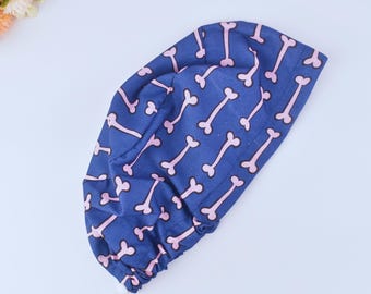 Bones Euro Scrub Cap: Satin Lined Ponytail Surgical Hat