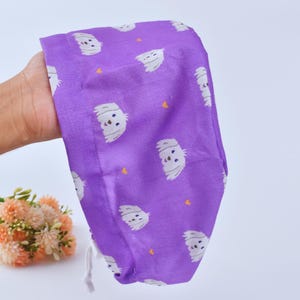 Yorkshire Terrier Dog Scrub Cap: Euro Surgical Hat, Satin Lined Option