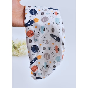 Space Print Scrub Cap: Euro Style, Satin Lined