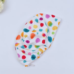 Scrub cap with regulator, surgical caps, scrub hats for women High quality Premium cotton nurse hat, Watercolor dot, Satin Lined scrub caps.