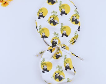 Pandas Ponytail Scrub Cap: Satin Lined Surgical Cap