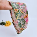 Floral Euro Scrub Cap: Satin Lined Surgical Hat