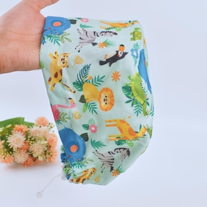 Wild Animal Euro Scrub Cap for Women, Surgical cap with Satin Lined Option, Ponytail Scrub caps for women, Satin lined scrub caps. Scrub hat