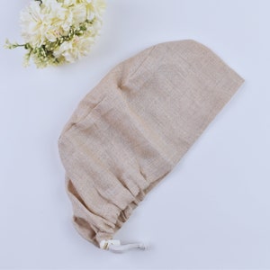 Linen Euro Scrub Cap: Adjustable Toggle, Satin Lined Option